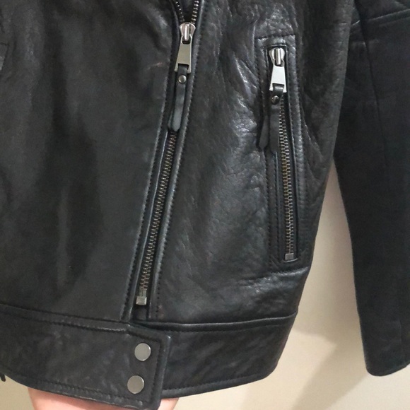 AG Larissa Moto leather jacket, studded true black - Picture 6 of 13